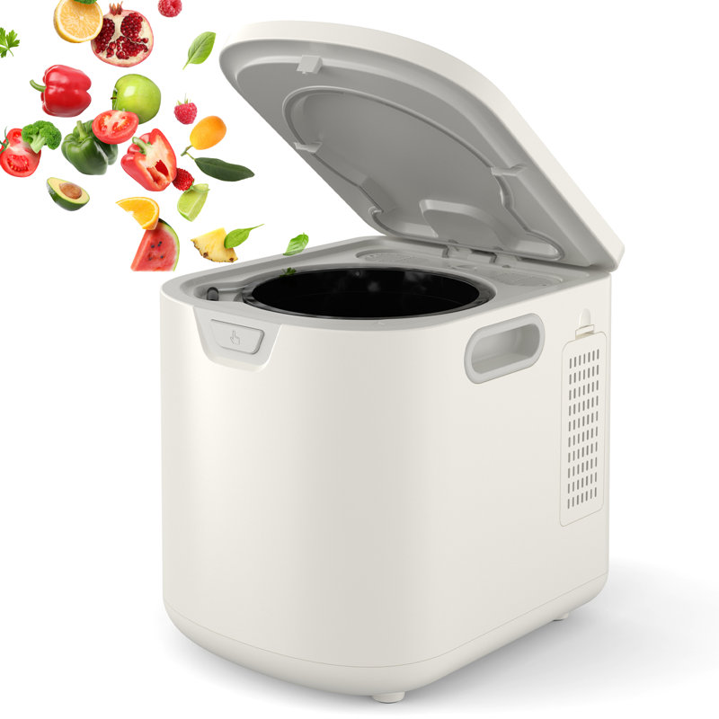 Electric Kitchen Composter 3.5L – Countertop Food Waste Bin – Smart 3-Mode Composting, LED Display, Auto Cleaning, Dual Deodorization, Low Noise – White, US Standard
