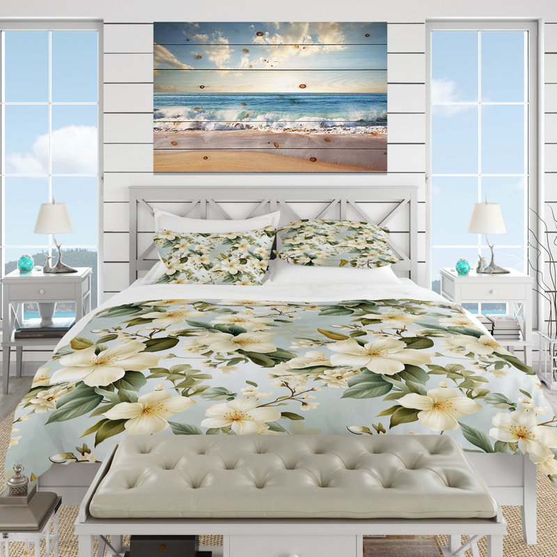 Serene Botanics Tropical Pattern - Ensemble de housse de couette tropical, Housse de couette simple + 1 taie décorative stan