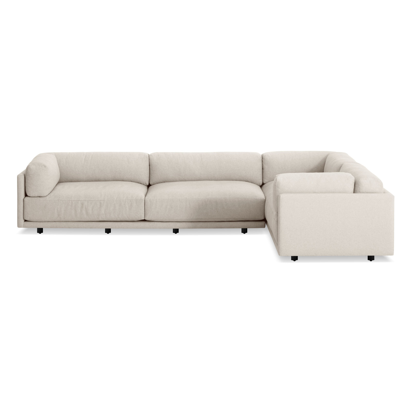 Sunday Upholstered L-Sectional, Left Hand Facing, Sanford Natural Linen