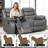 Lacreta Humes Faux Leather Manual Reclining Loveseat, 2-Seater Recliner Sofa with Center Console & Cup Holders, Home Theater Recliner Couch for Living Room-103563020
