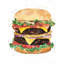 «Watercolor All Dressed Double Cheeseburger», reproduction encadrée-1277959593
