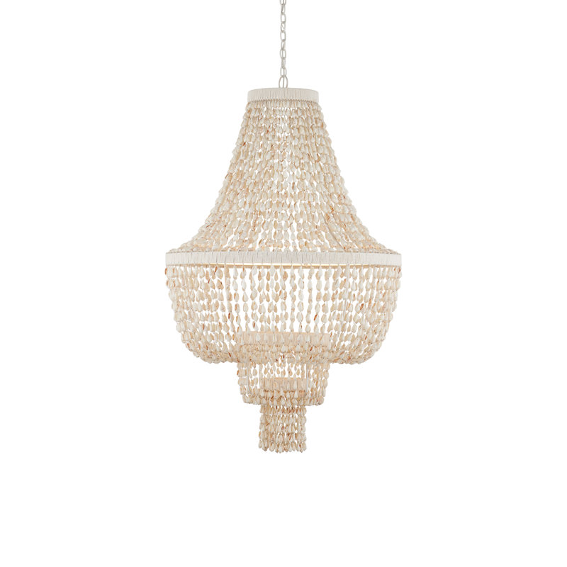Cybele 2 - Light Shell/Capiz/Wrought Iron LED Chandelier