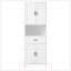 Armoire de salle de bain haute autoportante haute avec tiroir, 2 armoires, 4 portes à fermeture douce et 2 tablettes réglables pour un rangement polyvalent