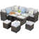 Cueva 7 Piece Rattan Sectional Seating Group with Cushions