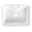Lavabo de salle de bain rectangulaire en céramique blanc au-dessus du comptoir - attrait minimaliste moderne bien conçu
