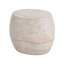 Table d'appoint ovale d'extérieur moderne, beige, légère, en béton, résistante aux intempéries, durable et résistante, idéale pour une utilisation intérieure et extérieure.