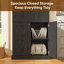 Armoire de rangement de 71 po de hauteur, armoire de rangement haute avec 6 portes et tablettes réglables, armoire de rangement Farmhouse noire-709934512