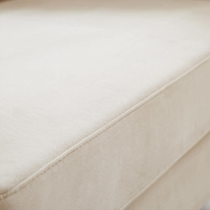 Canapé 80,5 po à accoudoirs carrés, Velours blanc
