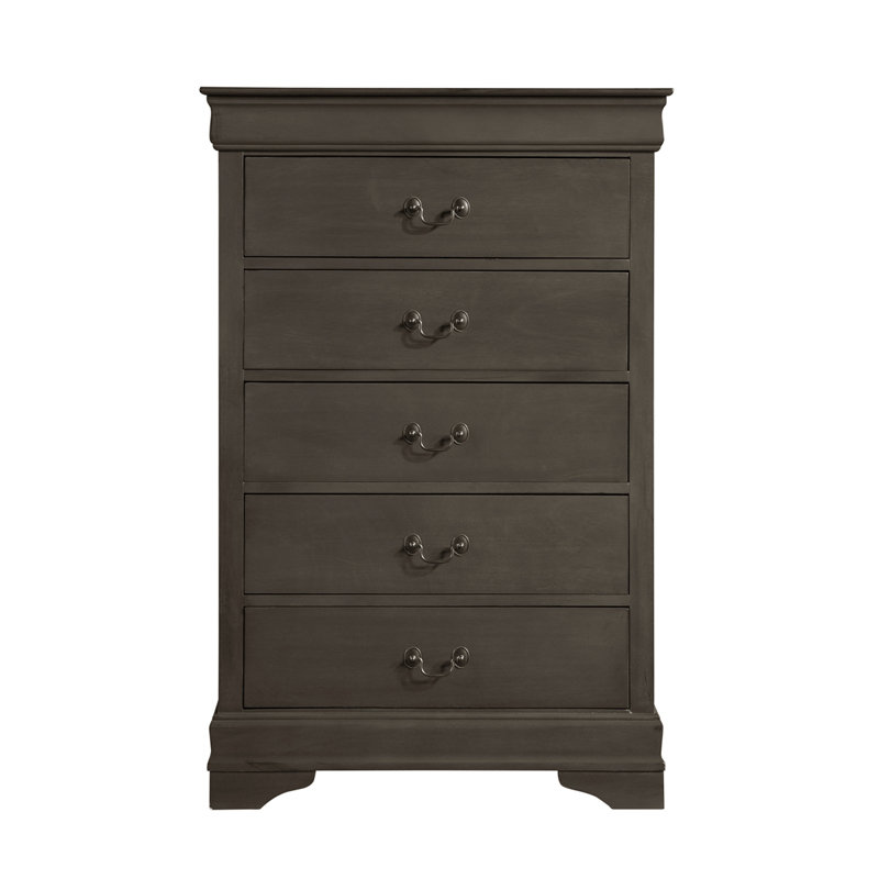 Commode de 31,5 po cinq tiroirs Waynesburg, Gris taché
