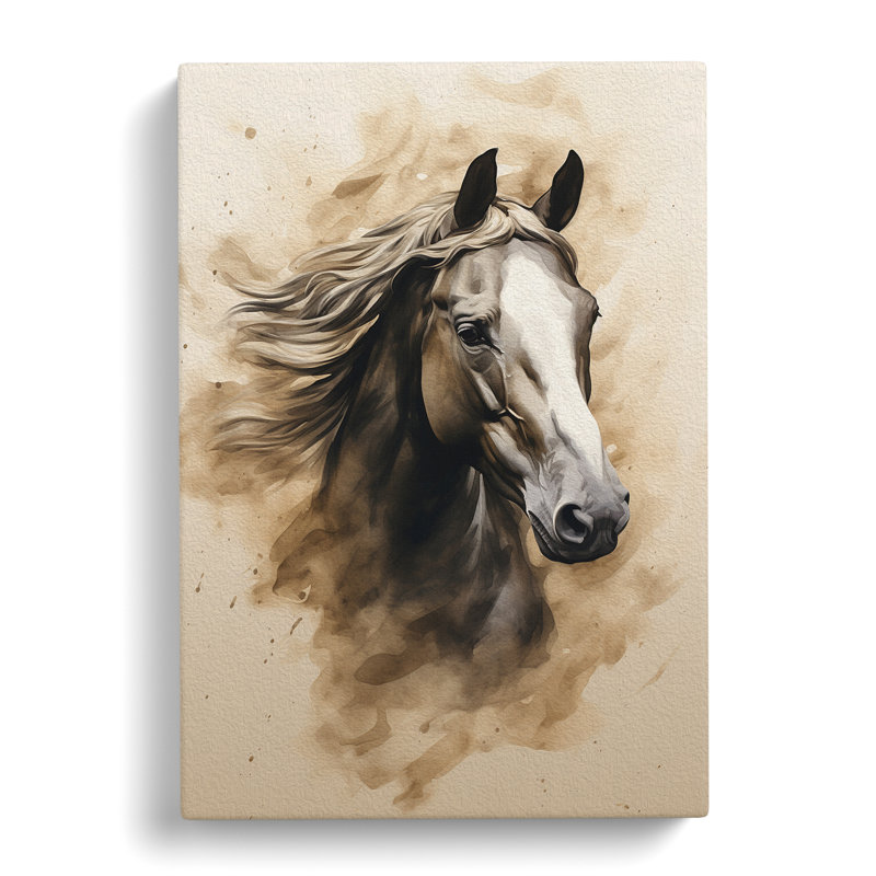Horse Minimalism - No Frame Art Prints - Wrapped Canvas, 76cm H x 50cm W x 3cm D
