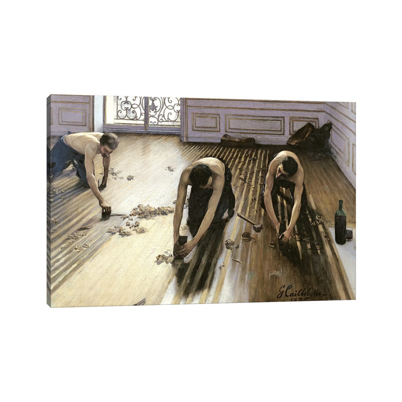 The Parquet Planers, 1875 by Gustave Caillebotte - Wrapped Canvas Painting, 66.04cm H x 101.6cm W x 1.91cm D