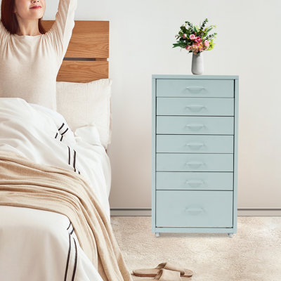 Bedside Table Mobile File Cabinet Storage Cabinet With 7 Drawers