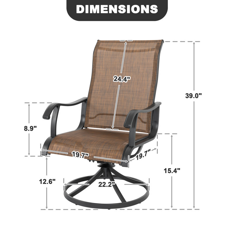 Chaise de patio pivotante pour 2 personnes Sosanna, brun, Brun