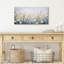 Art mural 15 x 30 sur toile floral avec fleurs sauvages blanches avec accents peints à la main - papier peint - vert, beige et bleu - art mural moderne-1364300939