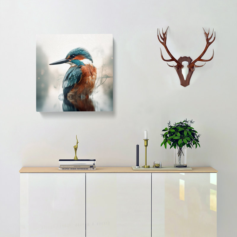 Kingfisher Double Exposure - Wrapped Canvas, 50cm H x 50cm W x 3cm D