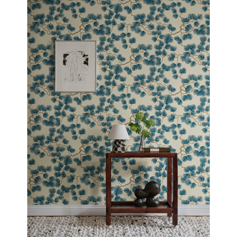 Mons Klint Floral Non-Pasted Matte Wallpaper Roll, Gray