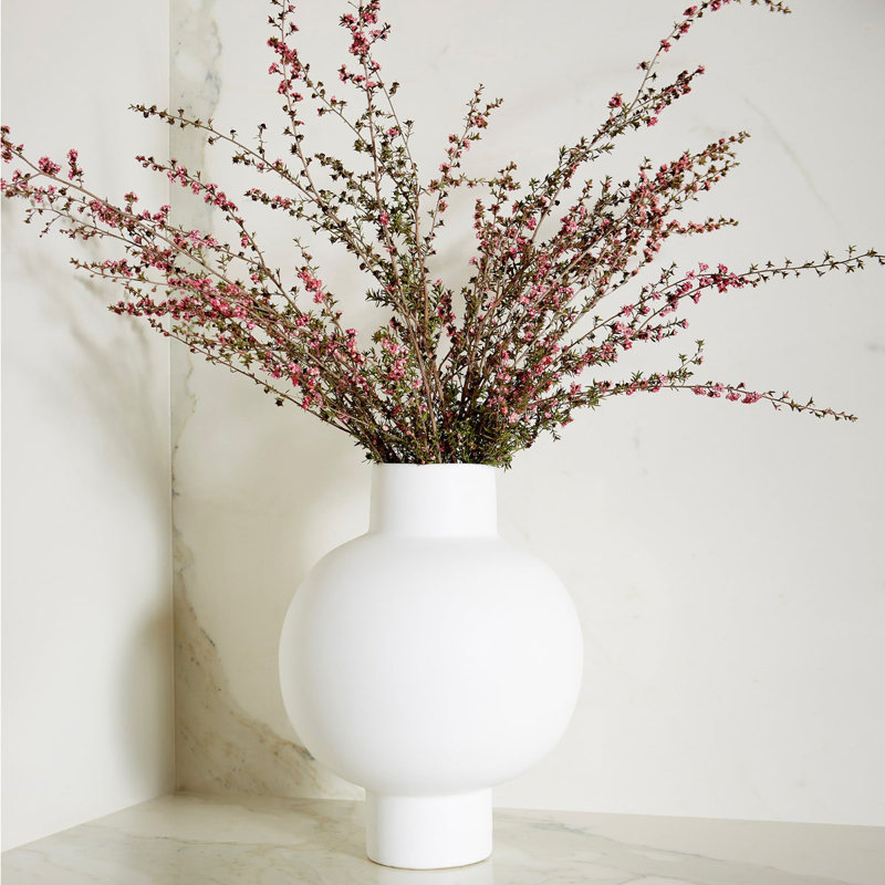 Libra Ceramic / Porcelain Table Vase, 14.5'' H x 11.5'' W x 11.5'' D