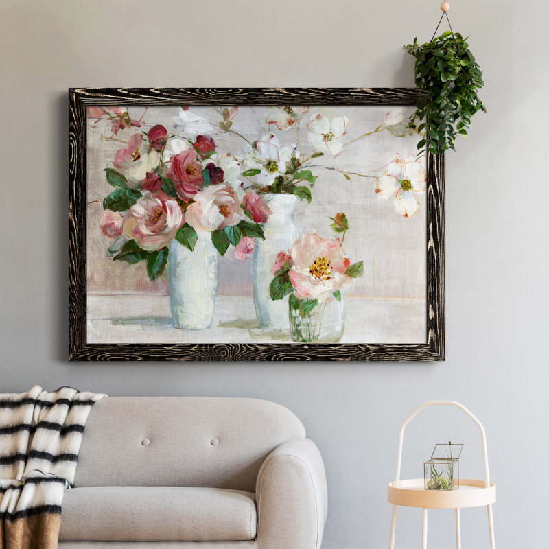Shades Of Blush - Peinture sur toile encadrée, H 31,5 po x l 23,5 po x P 1,5 po, Noir