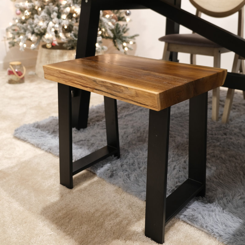 Banc en bois massif Arvid, H 18 po x l 19,5 po x P 13,8 po