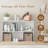 Five-Section Closed Back Bookcases, Natural Wood Storage Organizer, Modern Open Shelf Display Cabinet for Living Room Bedroom Office-1036686125