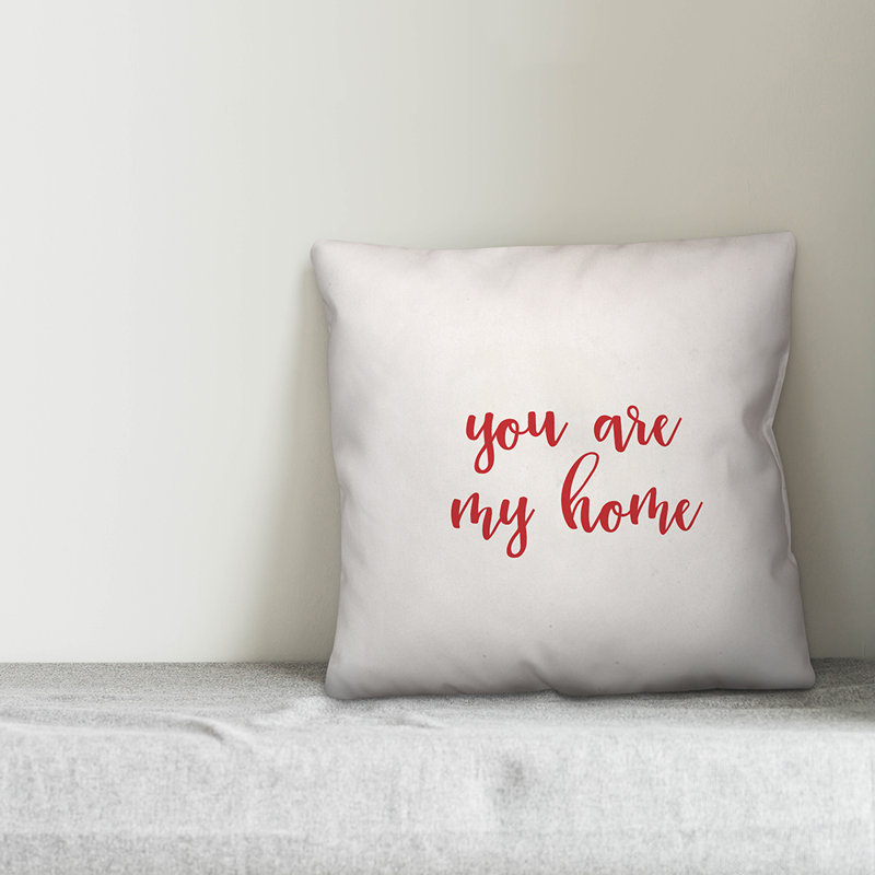  Coussin You You My Home, Coussin décoratif, Blanc / rouge