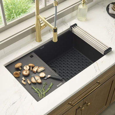 Ruvati 33-inch Undermount Workstation Granite Composite Kitchen Sink