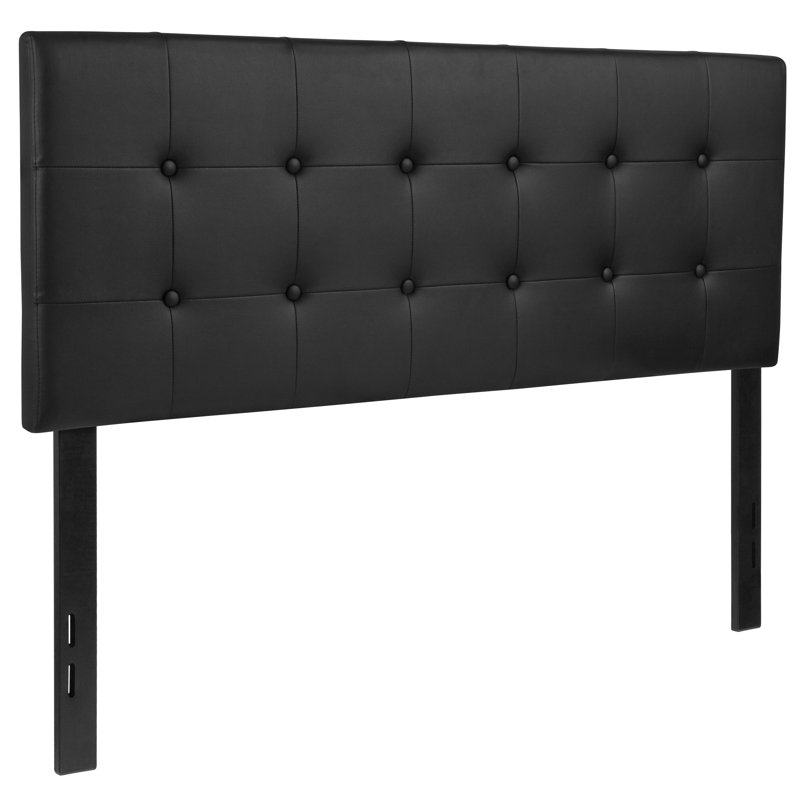 Tête de lit tapissier Ciriaca, Noir, Double