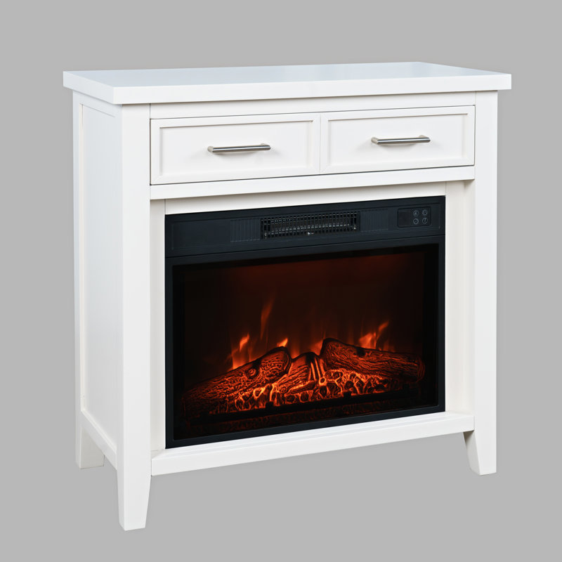 Billerica Contemporary 32" Electric Fireplace Console TV Stand, White