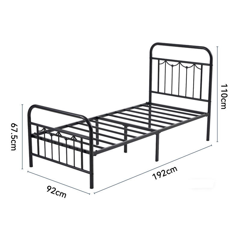 Metal Bed, Single (3')