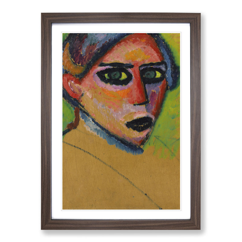 Portrait of a Woman Vol.5 by Alexej Von Jawlensky - Picture Frame Painting, Walnut Framed, 36cm H x 27cm W x 2cm D