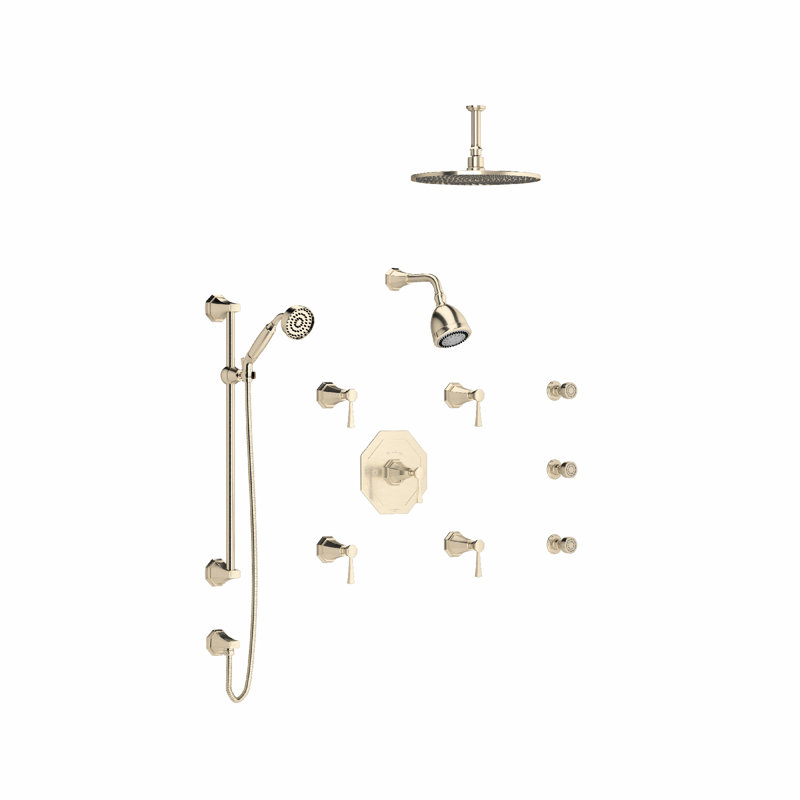 Deco Complete Shower System with Rough-in Valve, Satin Nickel