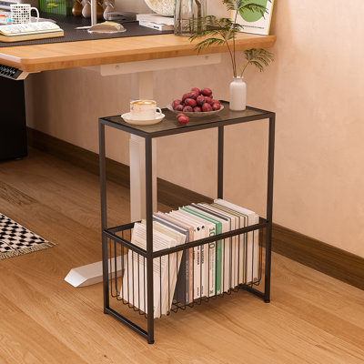 Creda Modern Side Table with Practical Storage Rack