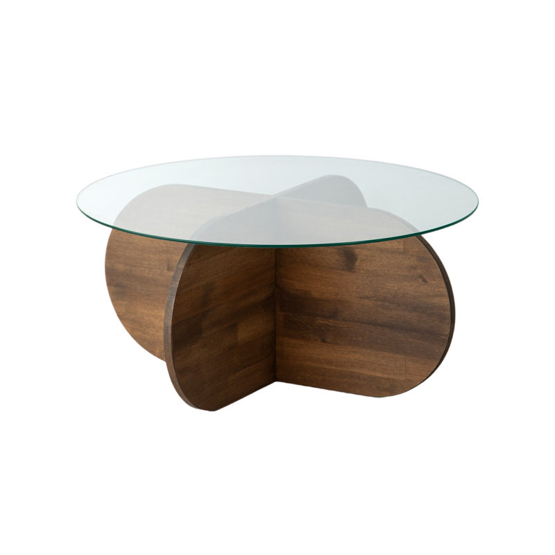Glorias Coffee Table, Clear/Walnut