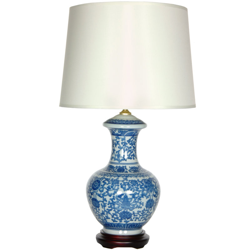 Porcelain Round Vase 24.5" Table Lamp