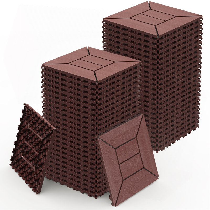 New Style 12" Deck Tiles, Red/Brown