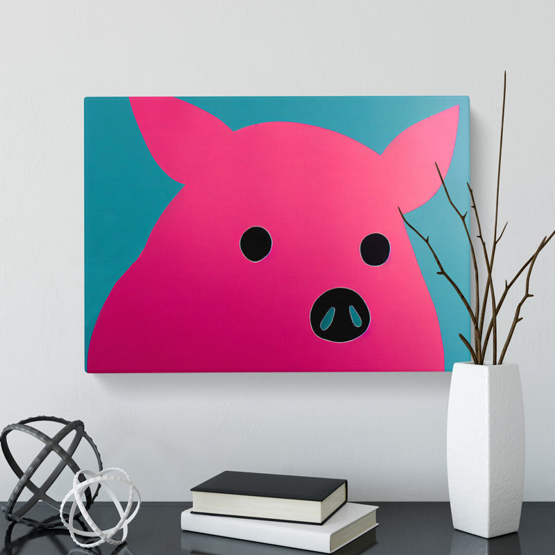 Pig Modern Art Abstract - Wrapped Canvas, 35cm H x 50cm W x 3cm D
