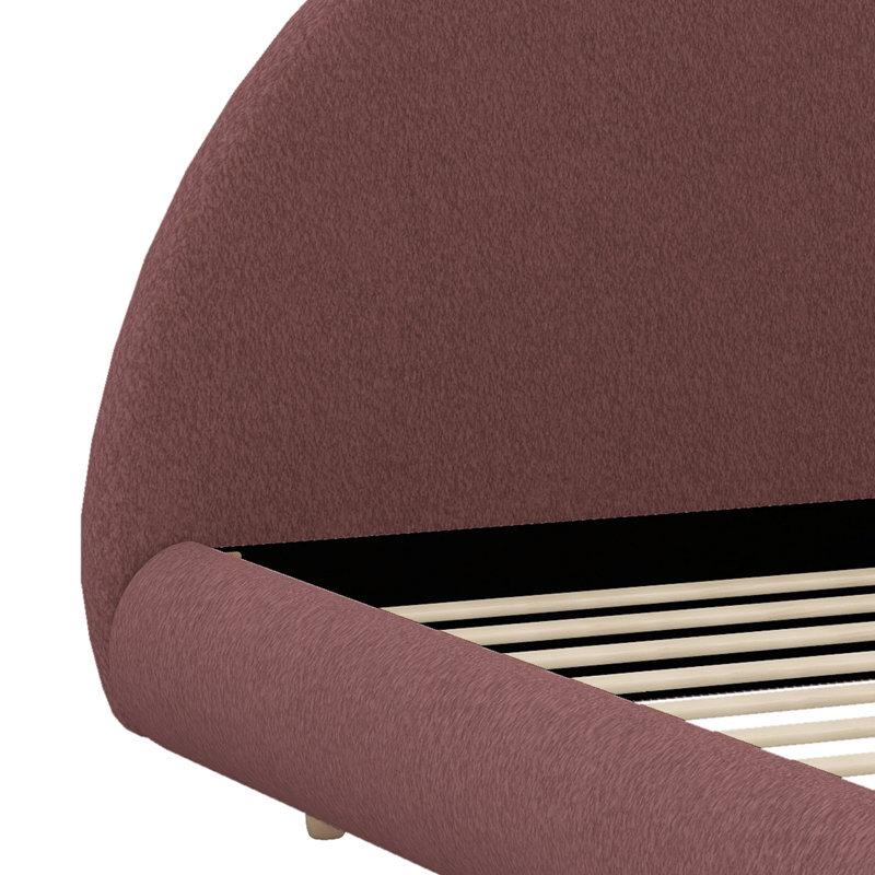 Lit plateforme avec tête de lit arquée et montage rapide pour chambres d'amis ou chambres des maîtres modernes, Double