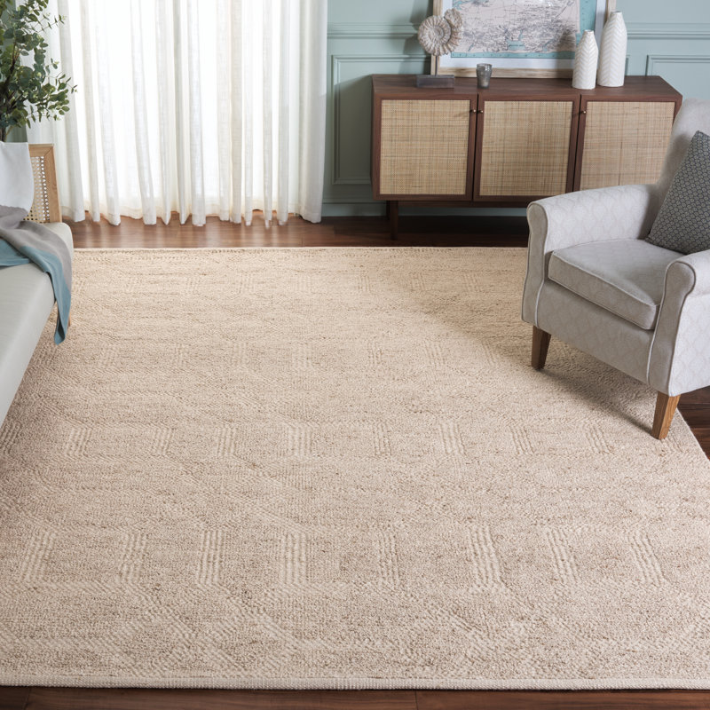 Tapis tibétain en laine / coton ivoire / beige noué à la main 552, Rectangle 8 pi x 10 pi