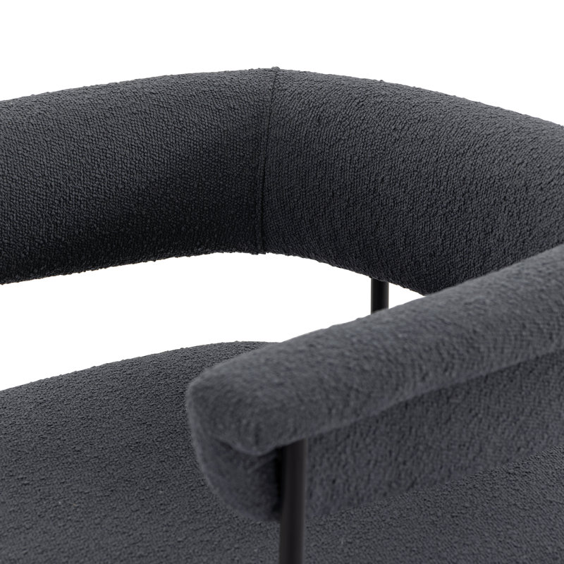 Carrie Upholstered Stool, Counter Stool (26.5" Seat Height), Light Camel Polyester, Solid