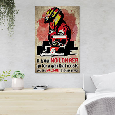 Racing Driver On Red Car - If You No Longer Go For A Gap - 1 Piece Rectangle Graphic Art Print On Wrapped Canvas