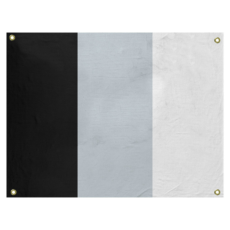 Tapisserie de polyester Baltimore, Chicago, H 26 po x l 36 po x P 1 po, Noir/argent/blanc