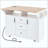 Kitchen Island With 2 Drop Leaf,, Rolling Kitchen Cart On 5 Wheels With Power Outlet, Folding Storage Dining Table With Spice & Towel Rack , 3 Drawers, For Kitchen, Dining Room-1892159488