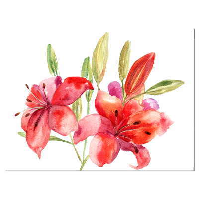 Illustration de fleurs de lys - reproduction sur toile tendue