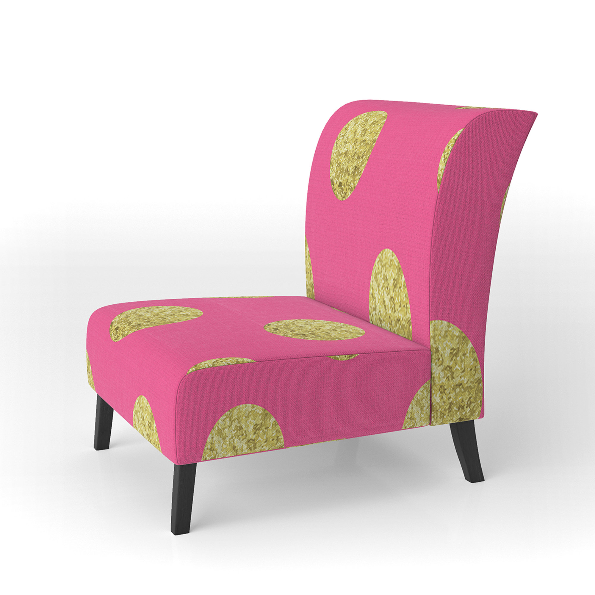 Orren Ellis Gold Circle Pattern - Upholstered Patterned Accent Slipper ...