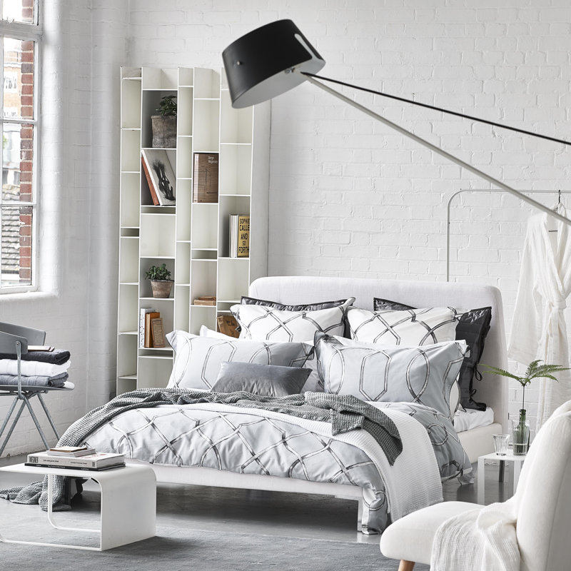 Rabeschi Geometric Cotton Duvet Cover, Queen Duvet Cover