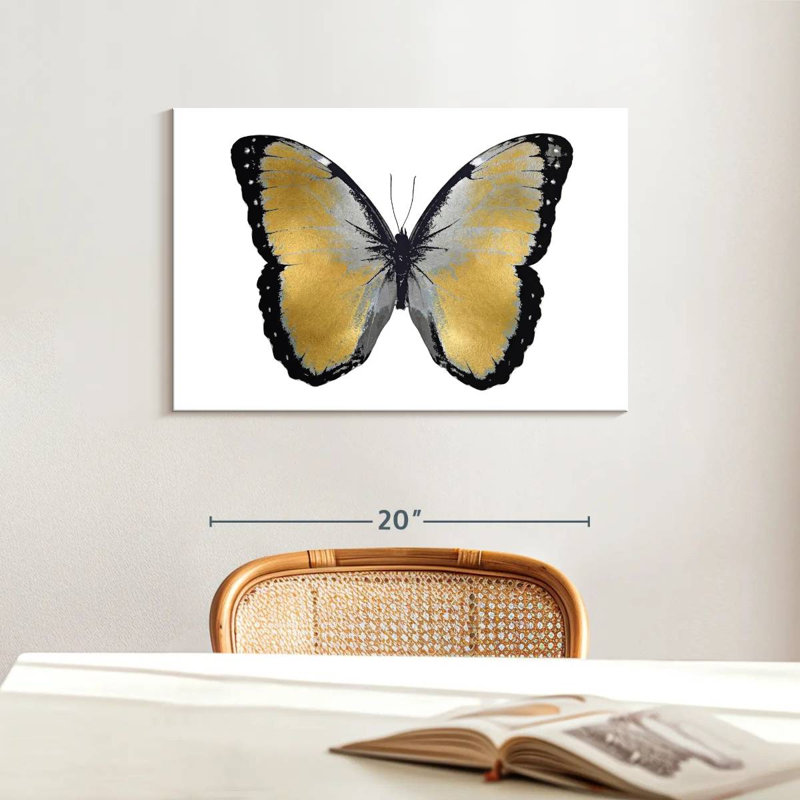 Butterfly In Metallic I, 16" H x 24" W