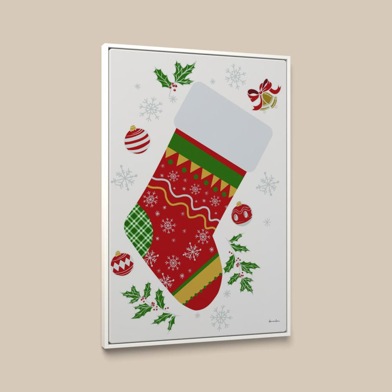 Stocking par Daniela Santiago - Impression sur toile, 24 po x 36 po, Cadre plat flottant, Blanc