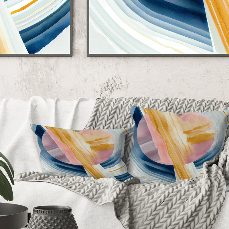 Grand coussin I Golden Brush Stroke I - Spirales abstraites
