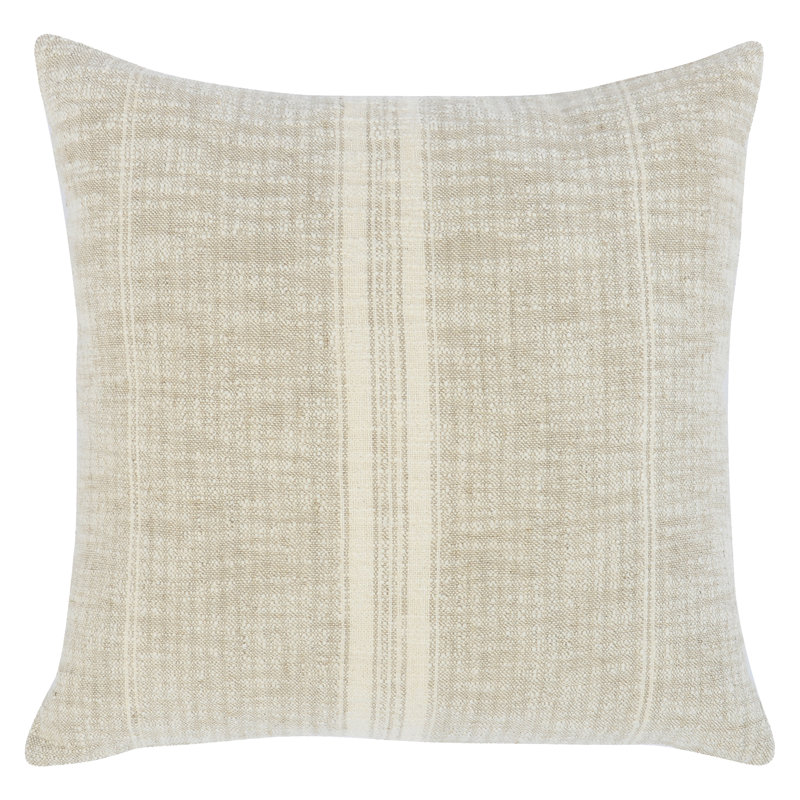 Tia 22" Square Throw Pillow, 22" x 22", Square, Natual/Ivory