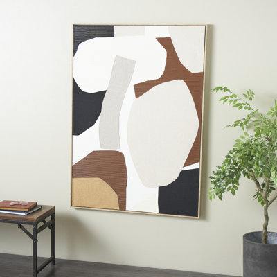Layla Wood Abstract Overlapping Circle Geometric Wall Art with Cream Accents